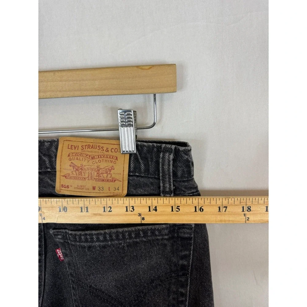 Vintage 90s Levis‎ 516 Slim Fit Straight Leg Jeans Mens 33x34 Faded Black Canada